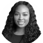black and white Headshot of Shairah Willis, member of PRC's Boars of directors, black female in her late twenties